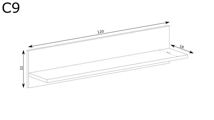 wymiary półki wiszącej california 09