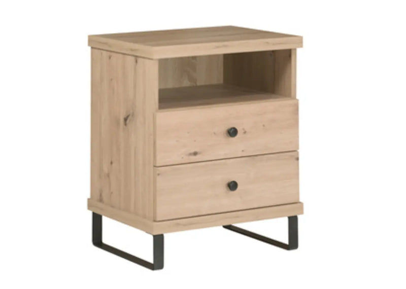 Klasyczny stolik nocny na metalowych nogach