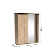 Szafa przesuwna z lustrem i lamelami California 14 wymiary
