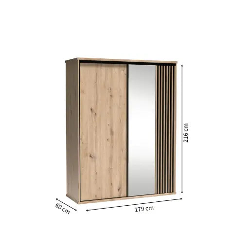 Szafa przesuwna z lustrem i lamelami California 14 wymiary