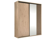 Nowoczesna szafa z lustrem i lamelami na froncie