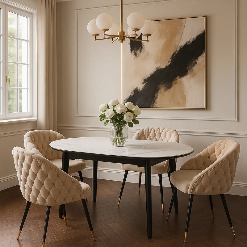 Modny salon ze stołem belarii