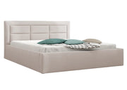 Beżowe łóżko o dobrej jakości