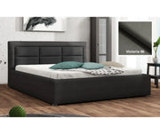 Ciemne łózko do sypialni w modnej tkaninie