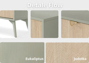  Zdjęcie przedstawia zbliżenie na detale szafki RTV Flow JE158.