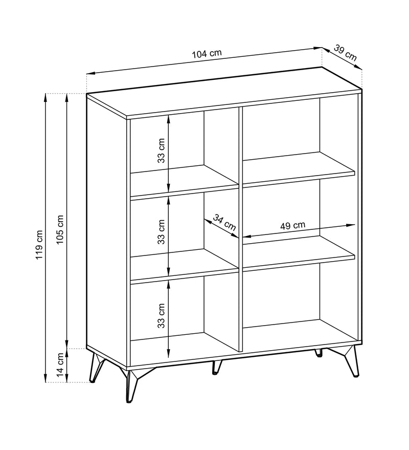 Szkic techniczny komody Does KD.EC104.