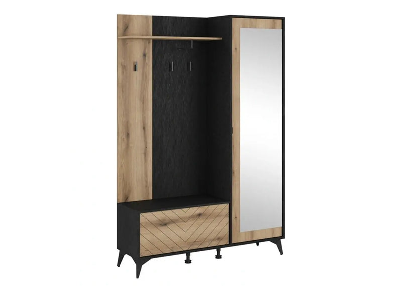 Duża garderoba na nóżkach z lustrem i wieszakami!