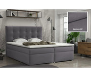 Szare łózko kontynentalne z pojemnikiem do sypialni