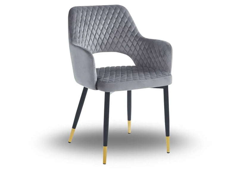 Szare krzesło Enzo od boku