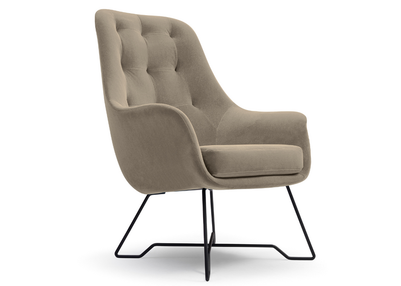 Ciemno beżowy fotel Eris