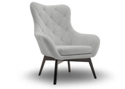 Elegancki fotel z pikami w kolorze jasno szarym