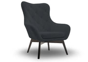 Elegancki fotel z pikami w kolorze ciemno szarym