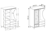 Pełne wymiary garderoby Windsor