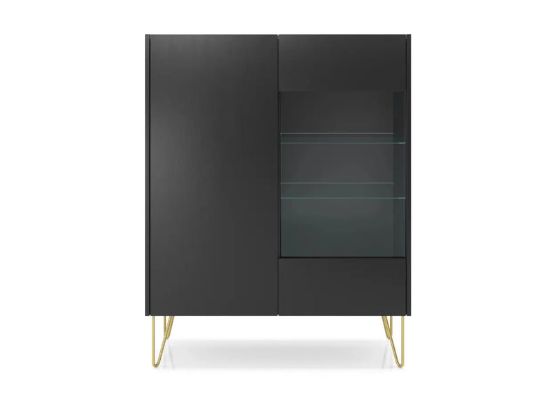 Czarna witryna Helios – elegancja i funkcjonalność do Twojego salonu