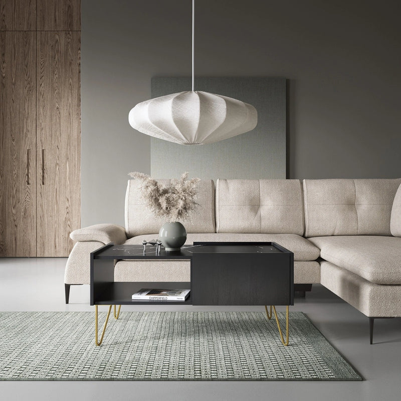 Ława do salonu Helios z funkcjonalnymi rozwiązaniami w aranżacji.