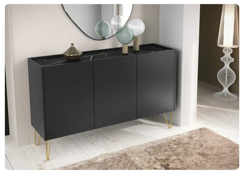 Duża czarna komoda Helios
