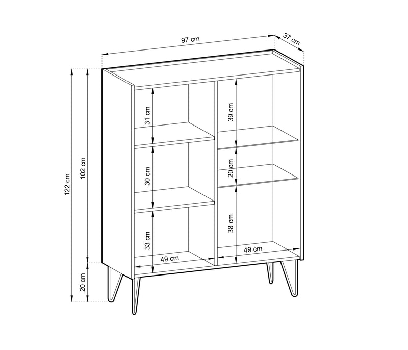 Czarna witryna Helios – elegancja i funkcjonalność do Twojego salonu z wymiarami