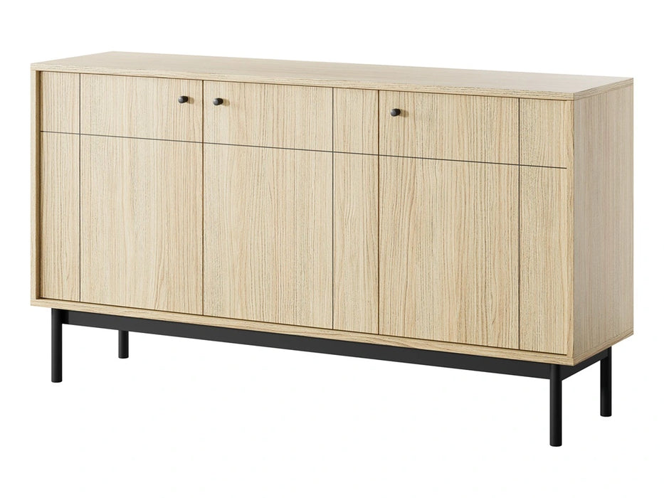 Duza komoda w kolorach naturalnego drewna 