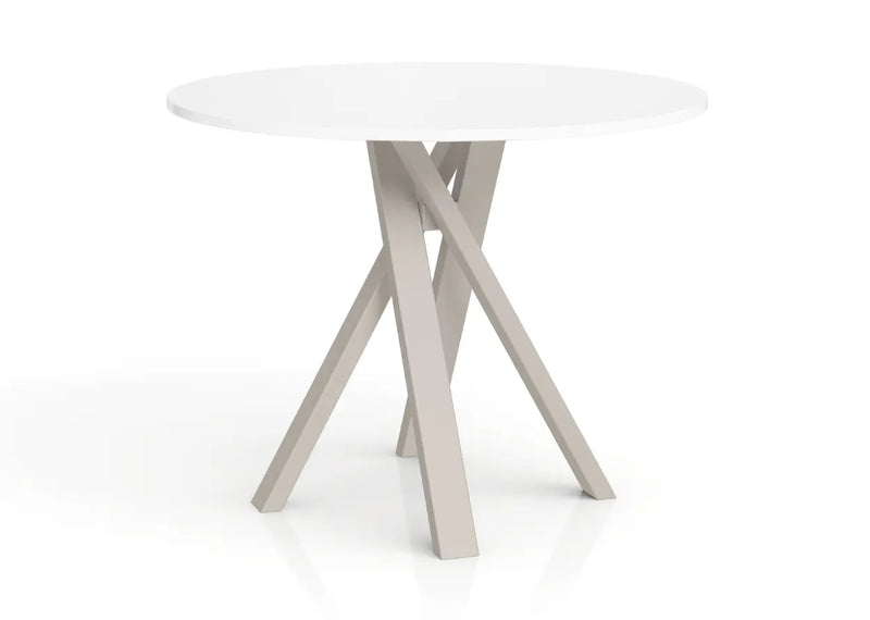 Stół Iberis z kaszmirową nogą i białym blatem