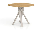 Okrągły stół Iberis z kaszmirową nogą i blatem Hikora