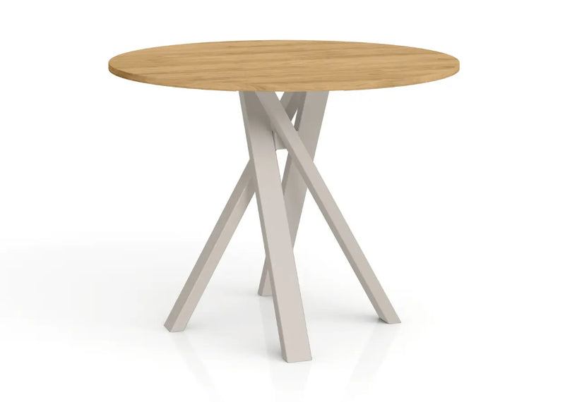 Okrągły stół Iberis z kaszmirową nogą i blatem Hikora