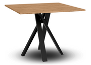 Kwadratowy stół z blatem w kolorze kraft złoty