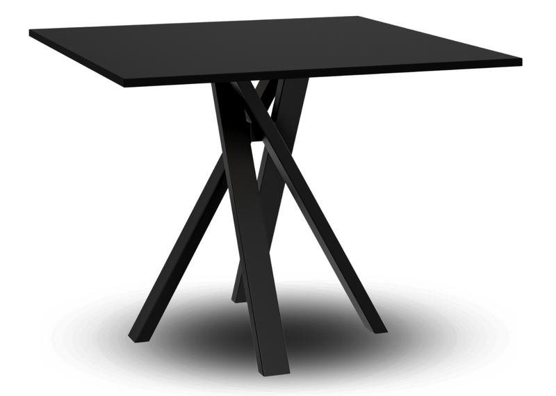 Kwadratowy stół z blatem w kolorze czarnym