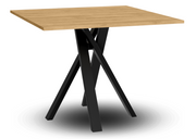 Kwadratowy stół z blatem w kolorze hikora