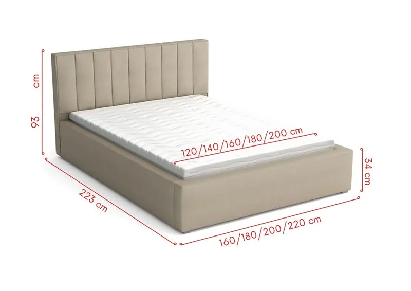 Wymiary i dostępne rozmiary łóżka Impresja