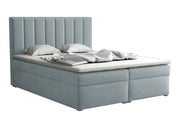 Szare łózko kontynentalne do sypialni