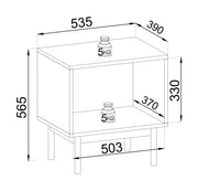 Kaszmirowy stolik nocny z wymiarami