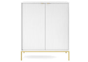 Wysoka biała komoda do salonu i nie tylko