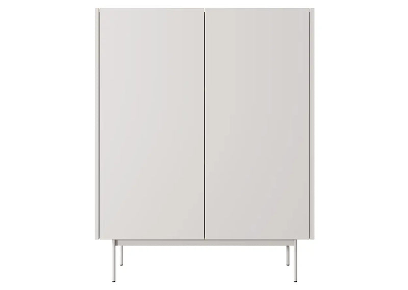 Kremowa komoda z półkami do nowoczesnych salonów