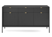 Duża czarna komoda z szufladami i półkami!