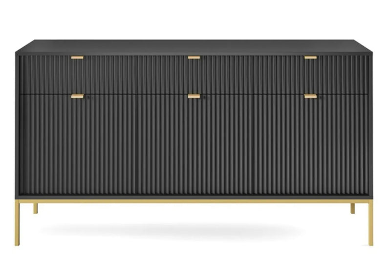 Elegancka, duża komoda ze złotymi dodatkami!