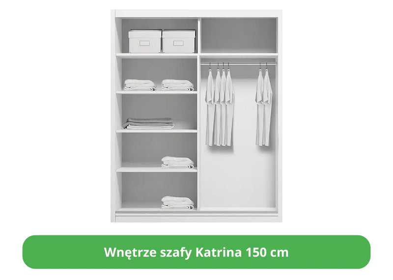 Katrina Schlafzimmerschrank mit Lattenrost in 2 Größen