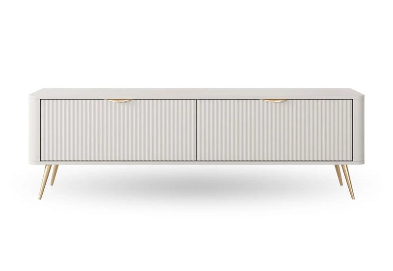 Beżowa szafka rtv z kolekcji Lisse. Heydoo.pl