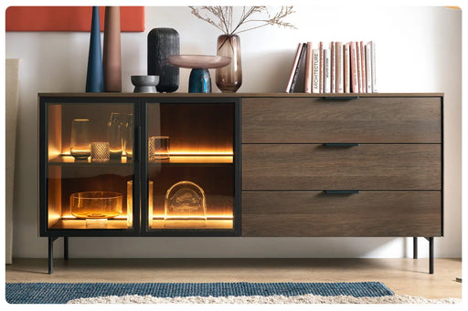 Nowoczesna komoda w modnym salonie Komoda Lumi dąb dunnin