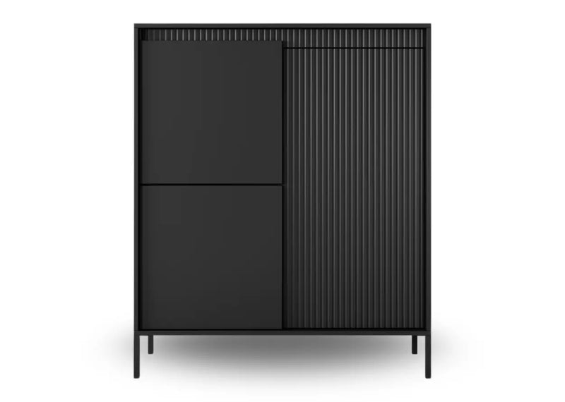 Wysoka komoda w modnym czarnym kolorze