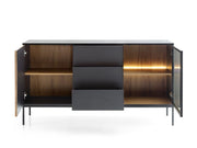 Komoda Solar K.CD154 z otwartymi drzwiami, ukazująca pojemne półki i szuflady wewnętrzne