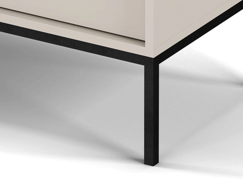 Beżowa komoda z szufladami Monolith KS.154 z detalem czarnej nogi