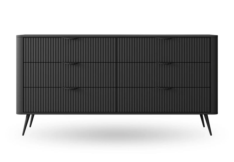 Czarna komoda z 6 szufladami Lisse Typ B, Heydoo.pl
