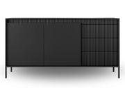 Czarna komoda z szufladami i półkami Skye