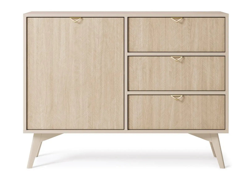 Beżowa komoda na nóżkach w stylu boho!