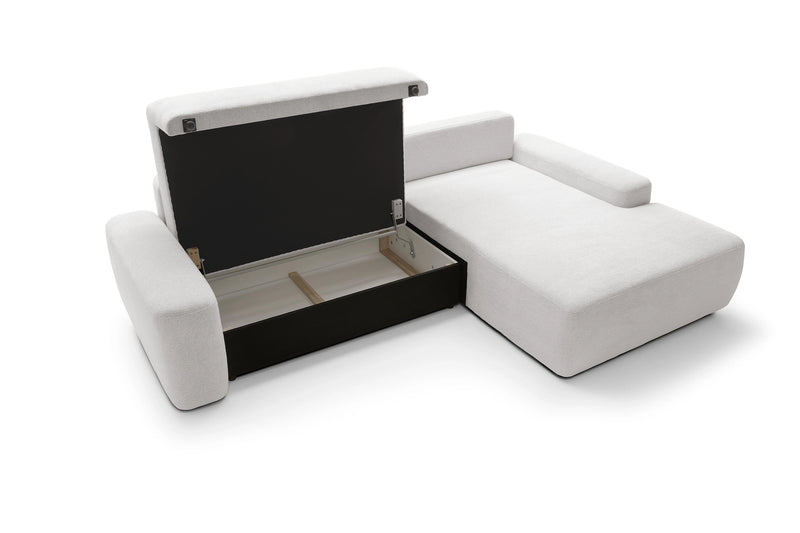Narożnik do salonu BEONCE z funkcją spania i pojemnikiem z pojemnikiem