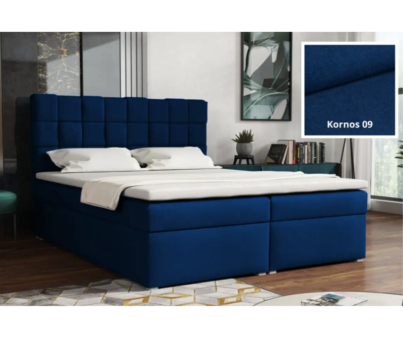 Boxpring granatowy