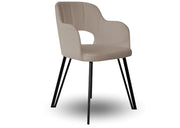 Beżowe krzesło na metalowych nogach!