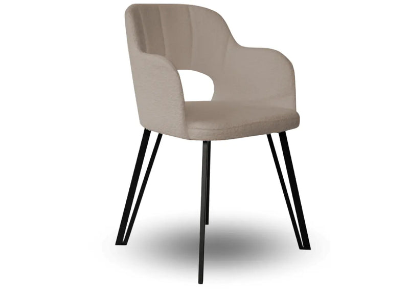 Beżowe krzesło na metalowych nogach!