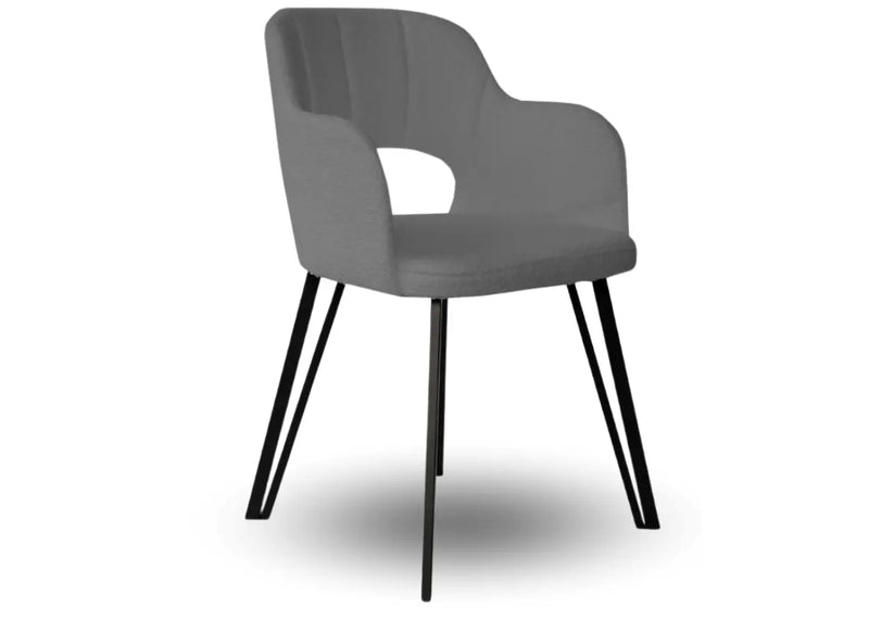 Szare krzesło na metalowych nogach do jadalni!