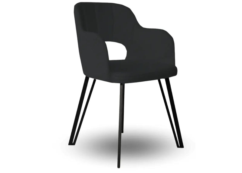 Czarne krzesło na metalowych nogach do jadalni!